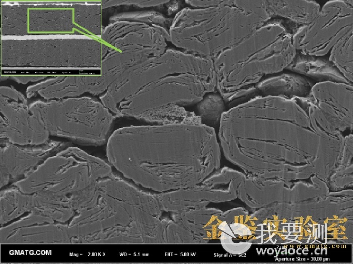 锂电池石墨电极截面观察