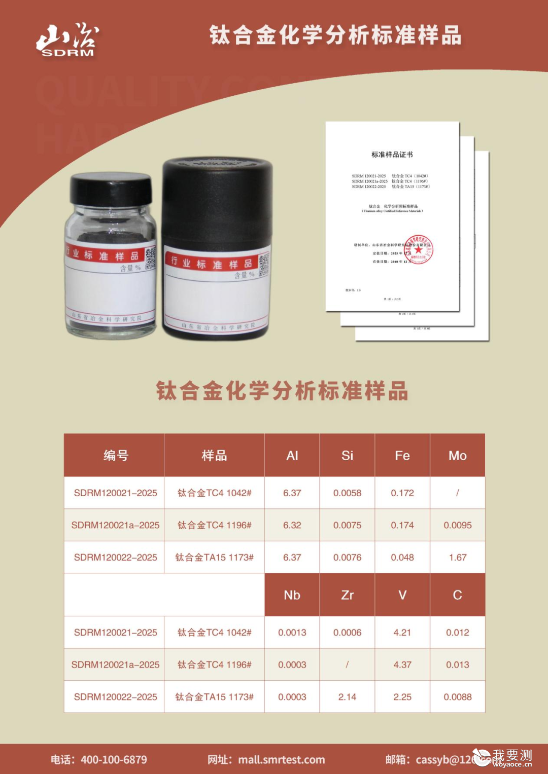 重磅落地！三款钛合金化学分析标准样品正式上市，助力高端材料精准检测